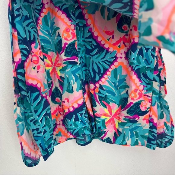 Lilly Pulitzer Tanya Romper in Seaside Aqua Size 00 - Picture 9 of 16
